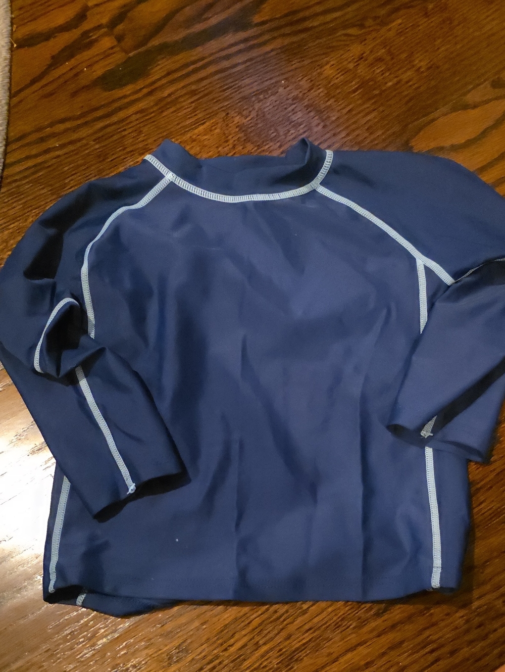 Navy Blue Kids Long Sleeve Rashguard Swim Shirt